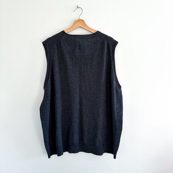 Nordstrom Men's Shop Extra Fine Merino Wool Sweater Vest Gray XXL - Picture 4 of 6